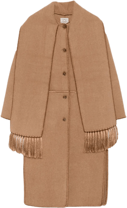embroidered scarf coat 