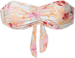 floral-print bandeau bikini top