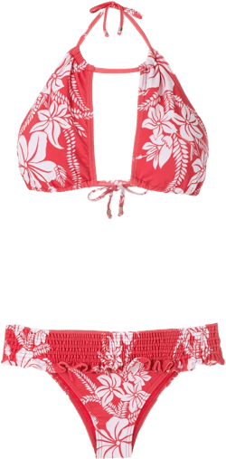 ruffled floral-print bikini set 
