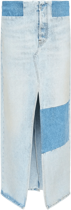 patchwork denim skirt 