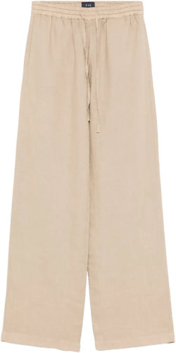 linen straight-leg trousers 