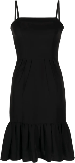 ruffle-hem crepe dress