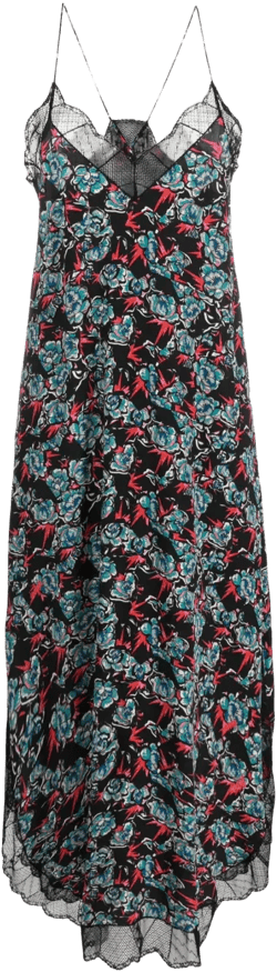 Risty floral-print silk slip dress