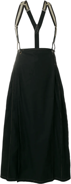 suspenders pleated skirt