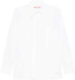 organic-cotton logo-embroidered shirt