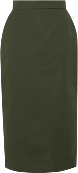 cotton pencil midi skirt