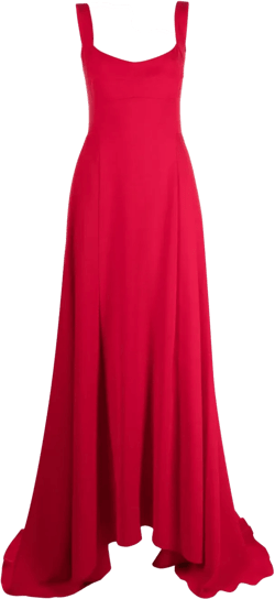 sleeveless crepe gown