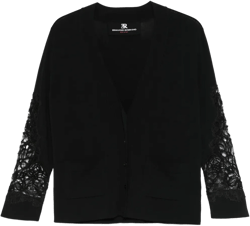 lace-panelling cardigan