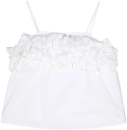 ruffle-detail spaghetti-strap top