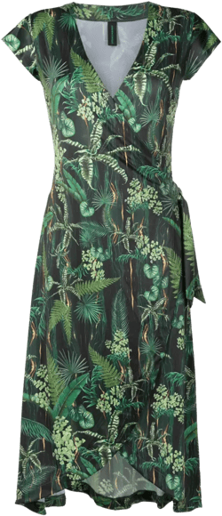 Falcão leaf-print wrap dress