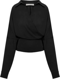 panelled V-neck blouse