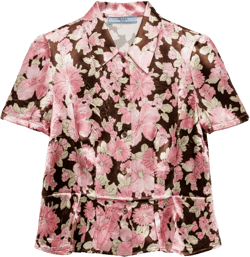 floral-print satin shirt