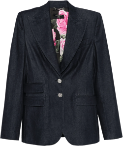 Denim Blazer In Navy Blue