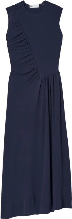 ruched-detail midi dress