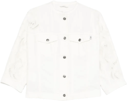 floral-lace appliqué jacket