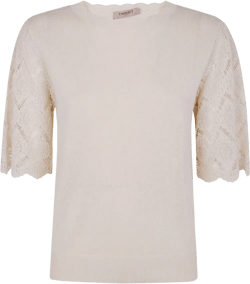 lace-sleeved blouse 