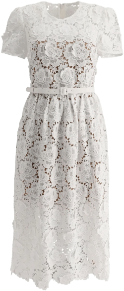 floral-lace midi dress