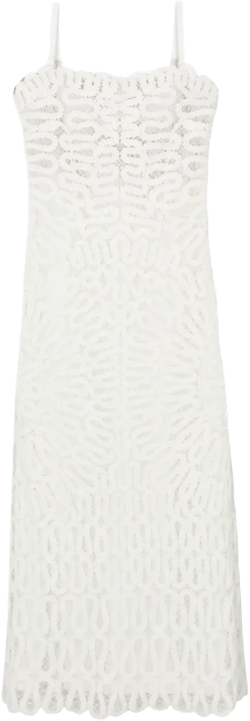 sleeveless lace midi dress