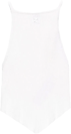 Pointy rib-knit tank top
