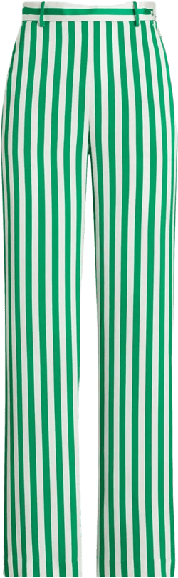 striped flared trousers