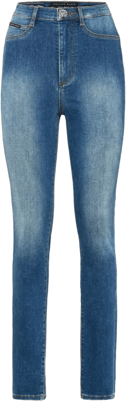 high-waisted jeans