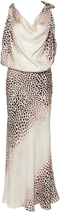 leopard-printed silk dress
