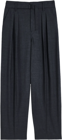 belted pleated trousers
