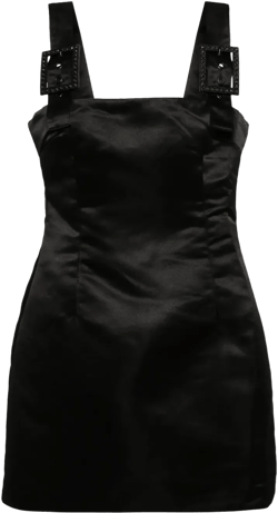 Gigi Crystal Buckle Satin Dress