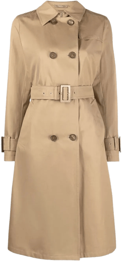 belted double-breasted trench coat