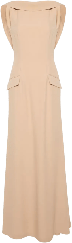 ruffled flared maxi dress