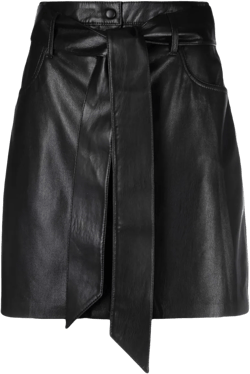 A-line belted mini skirt