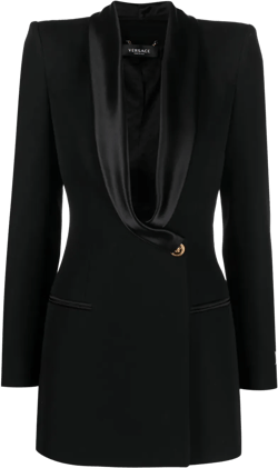Grain De Poudre Single-breasted Blazer In Black