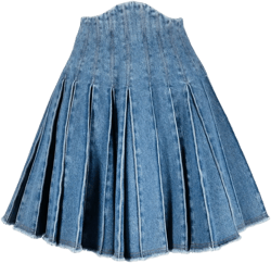 high-waisted denim skirt