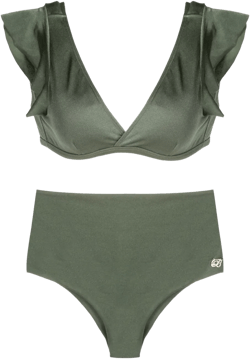 V-neck high-waisted bikini 