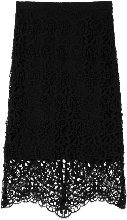 macramé-lace pencil skirt