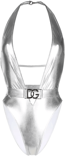 logo-plaque swimsuit