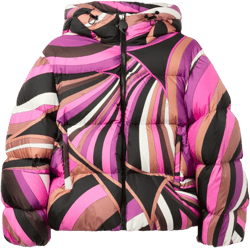 Iride-print Puffer Jacket In Pink