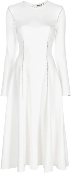 crystal-embellished long-sleeve dress