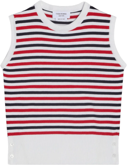 striped rib-knit sleeveless top 
