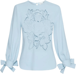 English Rose cut-out georgette blouse