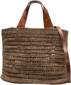 woven straw tote bag