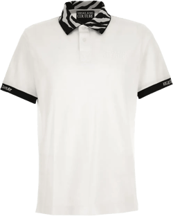 printed-collar polo shirt