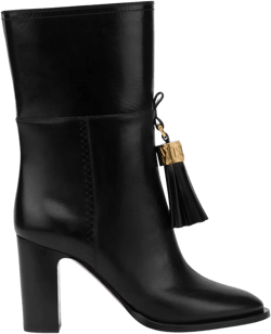 tassel-charm leather ankle boots