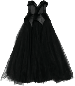 sweetheart-neck tulle gown
