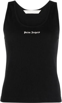 logo-print racerback top