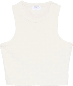 flocked-logo tank top