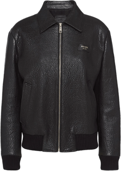 crocodile-embossed leather jacket