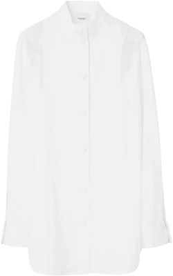 lace-trim cotton shirt