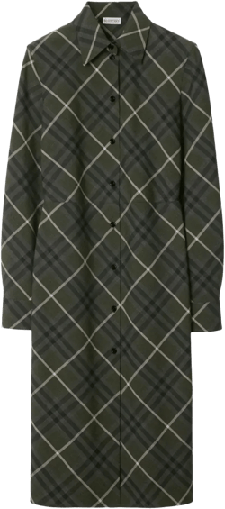 check-print shirt dress