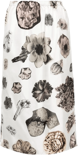 floral-print silk skirt 